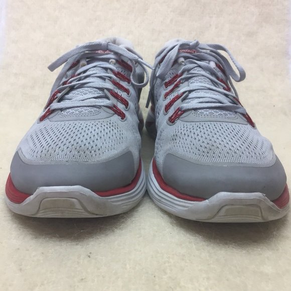 Nike Lunarglide 4 Mens 524977-005 Athletic Running Shoes US 14 US Gray w/ red - Picture 4 of 12